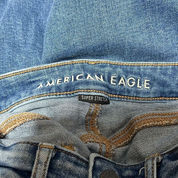 5/$25 American Eagle Slim Straight High Rise Ripped Jeans - Picture 3 of 5